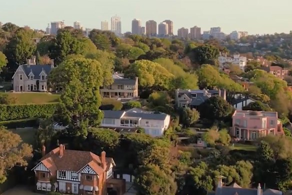 Gretel Packer has paid $59 million for the property next door (the pink home pictured centre and the adjoining land) to her Bellevue Hill home, settlement documents have revealed.