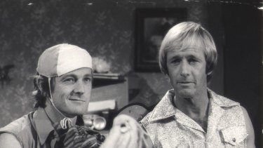 John 'Strop' Cornell and Paul Hogan on The Paul Hogan show.