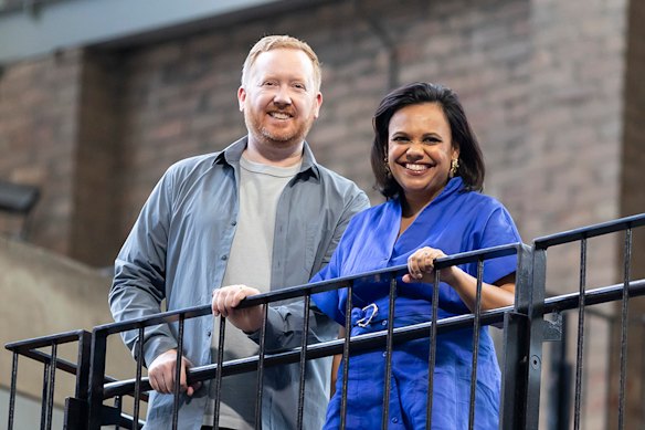 Luke McGregor and Miranda Tapsell are the hosts of Portrait Artist of the Year on the ABC.