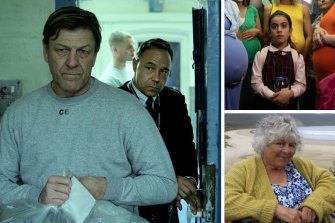 Clockwise from main: Sean Bean and Stephen Graham in Time, Here Out West and Miriam Margolyes in Australia Unmasked.