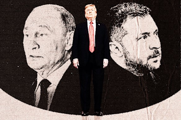 Vladimir Putin, Donald Trump and Volodymyr Zelensky.