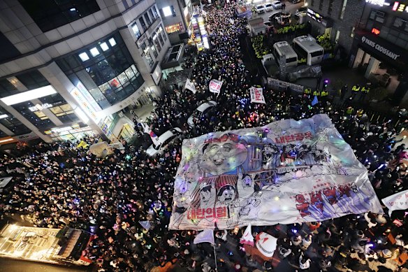 Thousands of protesters took to the streets of Seoul in December 2024 demanding then-president Yoon Suk Yeol’s impeachment after he attempted to impose martial law. 