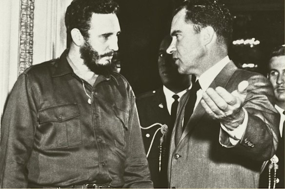 Cuban leader Fidel Castro and Richard Nixon in Washington DC in 1959.