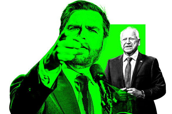 Rival versions of America: J.D. Vance and Tim Walz, vice presidential candidates.