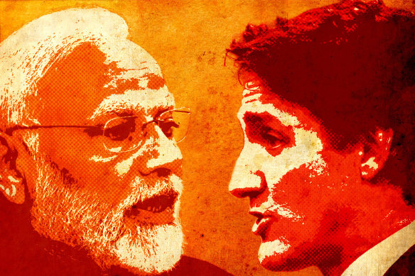 Indian Prime Minister Narendra Modi and Canadian Prime Minister Justin Trudeau 