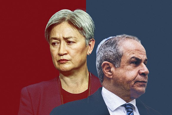 Foreign Minister Penny Wong and Israeli ambassador to Australia Amir Maimon.