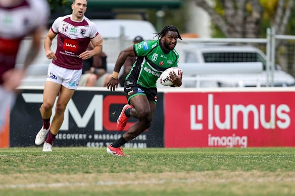 Dudley Dotoi in action for the Townsville Blackhawks.