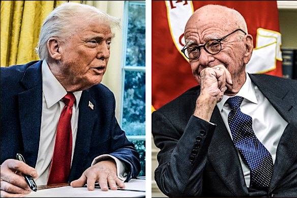 US President Donald Trump and Rupert Murdoch.