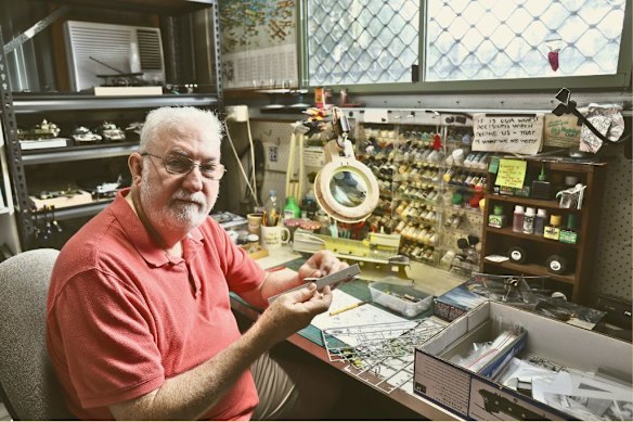 Modeller David Donohue revisiting a hobby he enjoyed as a schoolboy. 