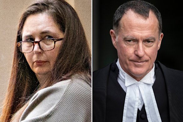Erin Patterson and her defence barrister Colin Mandy, SC.