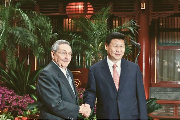 Then-Cuban president Raul Castro with China’s leader Xi Jinping on a visit to Beijing in 2012. 
