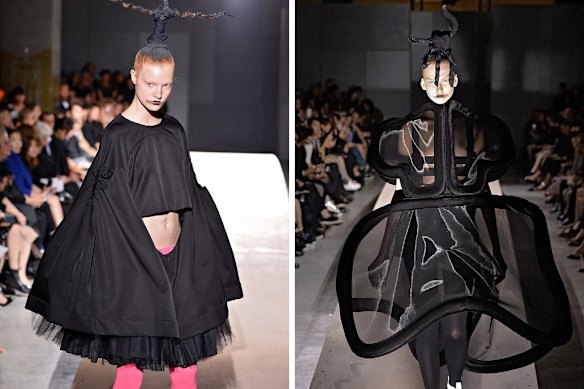 From left, playsuit and dress from Comme des Garçons’ Not Making Clothing collection, spring-summer 2014.