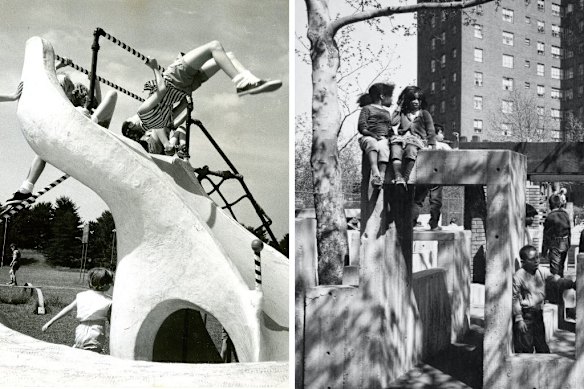  The Whale playground in 1955; a concrete playground in New York in 1965.