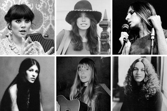  Linda Ronstadt, Carly Simon, Barbra Streisand, Carole King, Joni Mitchell and Rita Coolidge represented 1970s queendom.