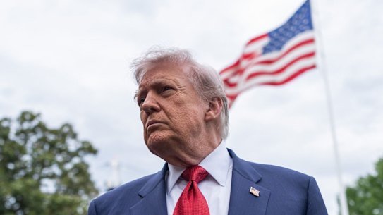 Donald Trump on the South Lawn of the White House on Friday (US time).