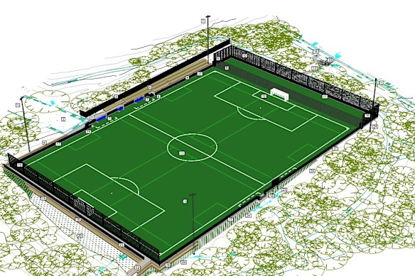 An artist’s impression of plans to build a synthetic oval.