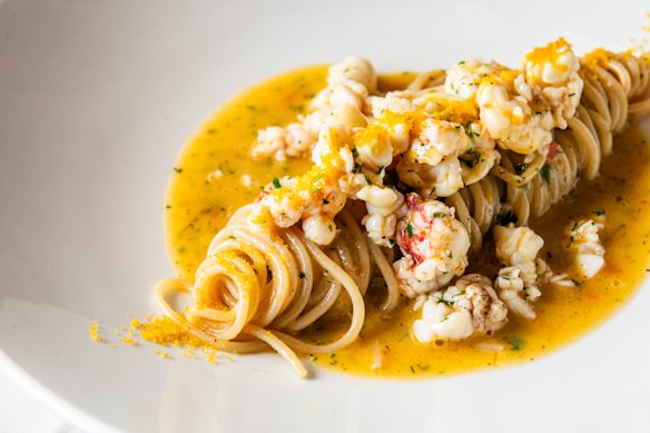 Otto’s champagne lobster spaghettini.