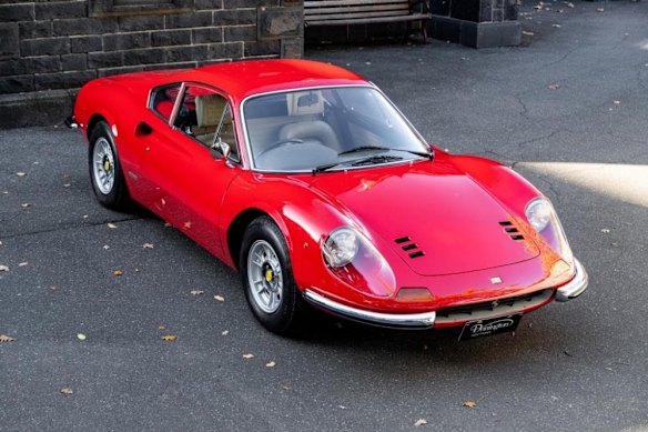 A 1972 Ferrari 246 GT Dino Coupe.