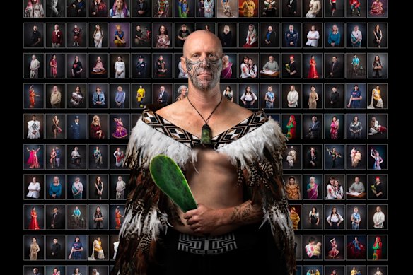 The cover of Mullins’ Faces of Wyndham book features Gary Harding expressing his Maori heritage.