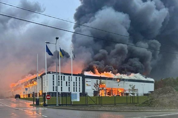 A building in Lviv destroyed by an attack in October.