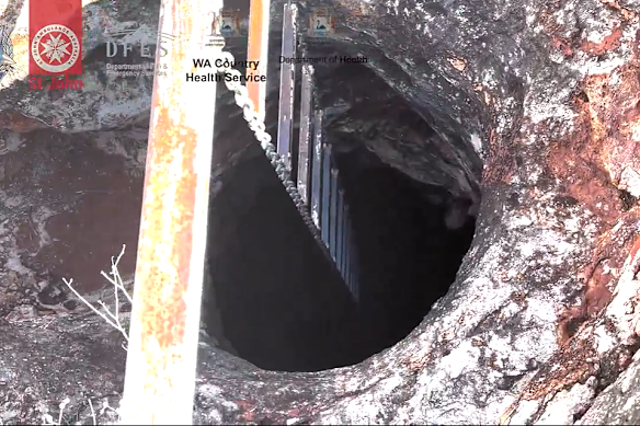 A 60-year-old woman has been rescued after she fell down a cave in remote WA.