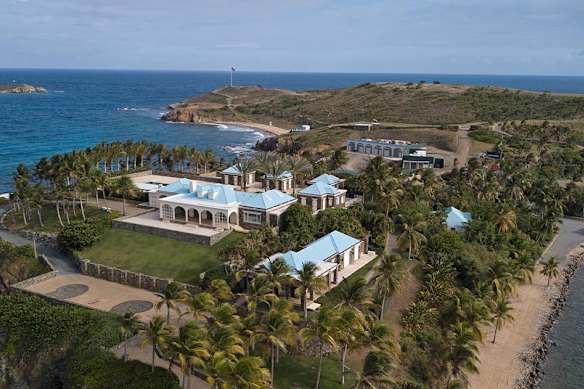 Epstein’s property on the island of Little St James in the US Virgin Islands.