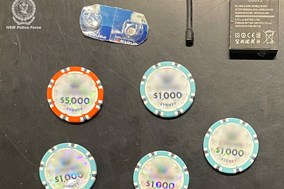 Police allegedly found casino chips and more equipment at the couple’s accomodation.