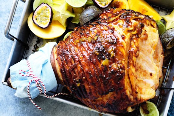 Adam Liaw's glazed ham with a tropical twist.