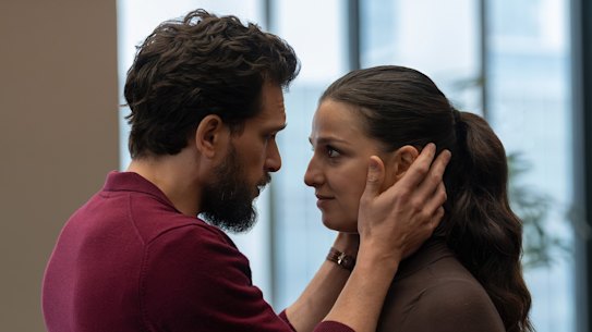 Kit Harington and Marisa Abela in Industry.