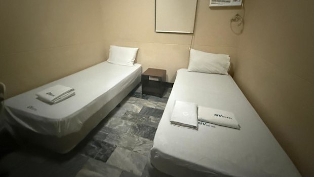 The spartan hotel room in which Sajid and Naveed Akram stayed in Davao.