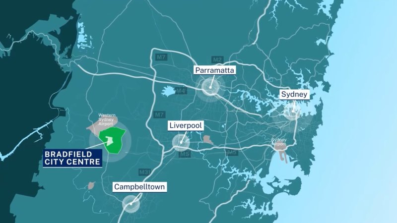 Bradfield City Centre will be located just south of Sydney’s second airport.