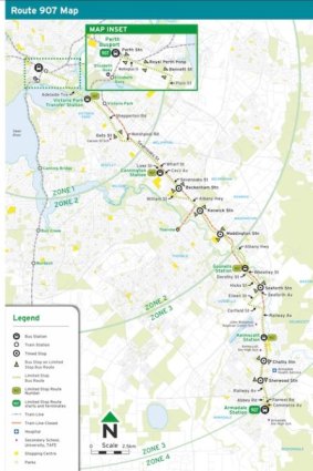 The 907 route to Armadale. 