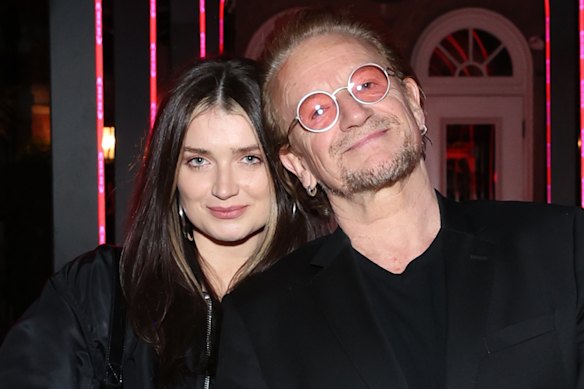 Eve Hewson with her father, Bono, in 2022.
