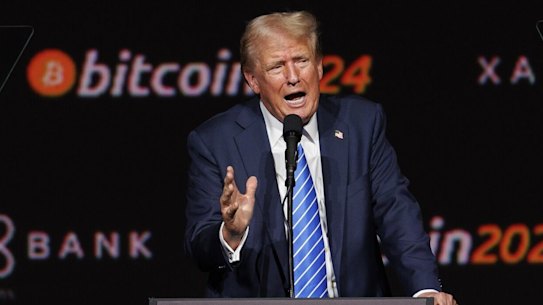 Donald Trump spoke at an annual bitcoin conference in Nashville.