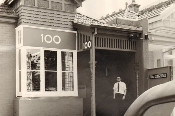 Bill Armstrong outside his Albert Road studios in 1967.