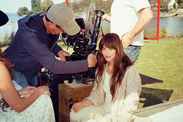 Johnson between takes on the set of Splitsville.