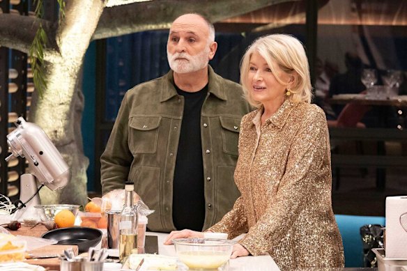 Hosts Jose Andres and Martha Stewart.
