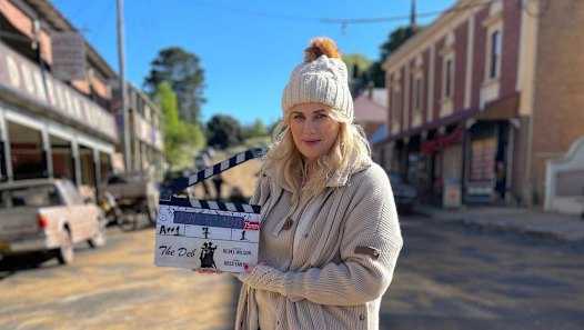 Rebel Wilson on the set of The Deb.