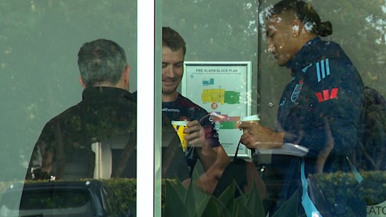 Kieran Foran made a surprise appearance at NSW Blues camp on Thursday.