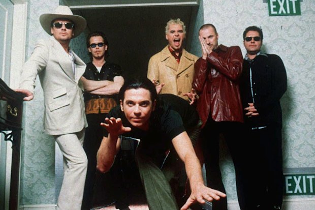 INXS, with frontman Michael Hutchence, pictured in 1997.
