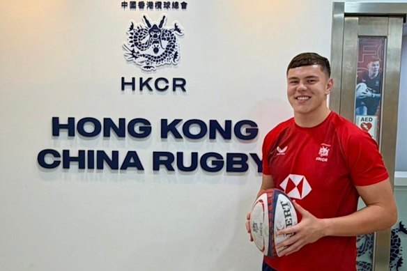 Lachlan Doheny in Hong Kong rugby colours