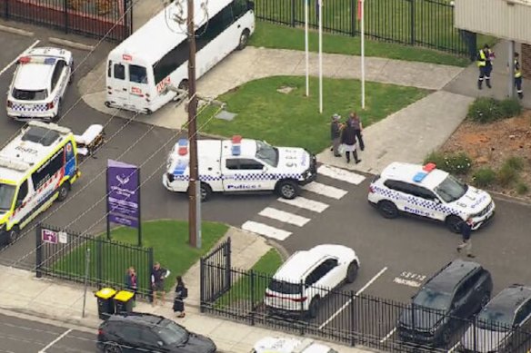 Keysborough Secondary College principal was stabbed on Tuesday.