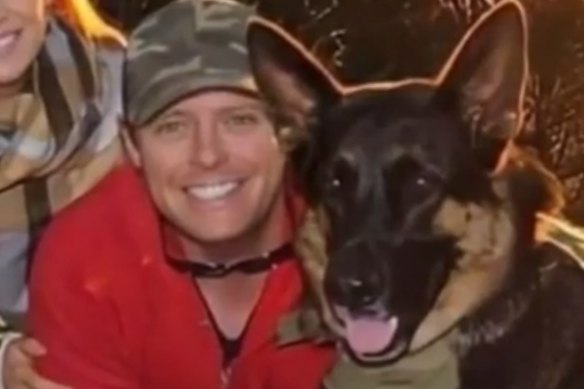 Arnie and his owners, before the dog was found dead in the McKeowns’ ute.