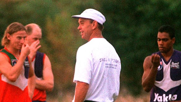 Gerard Neesham, the club’s first coach, at training in 1995. 