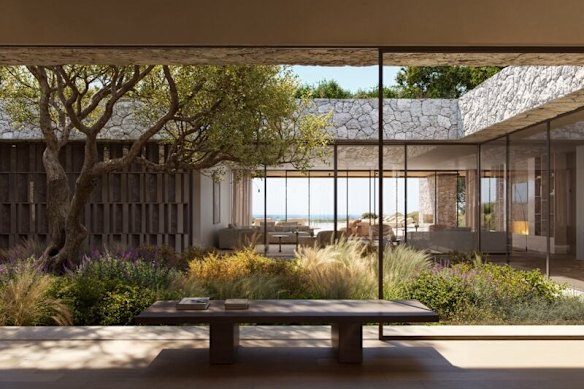 A render of the central garden.