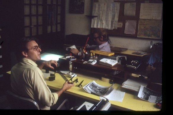 Picture editor Carl Robinson in the Associated Press office in Ho Chi Minh City, then Saigon, in The Stringer. 