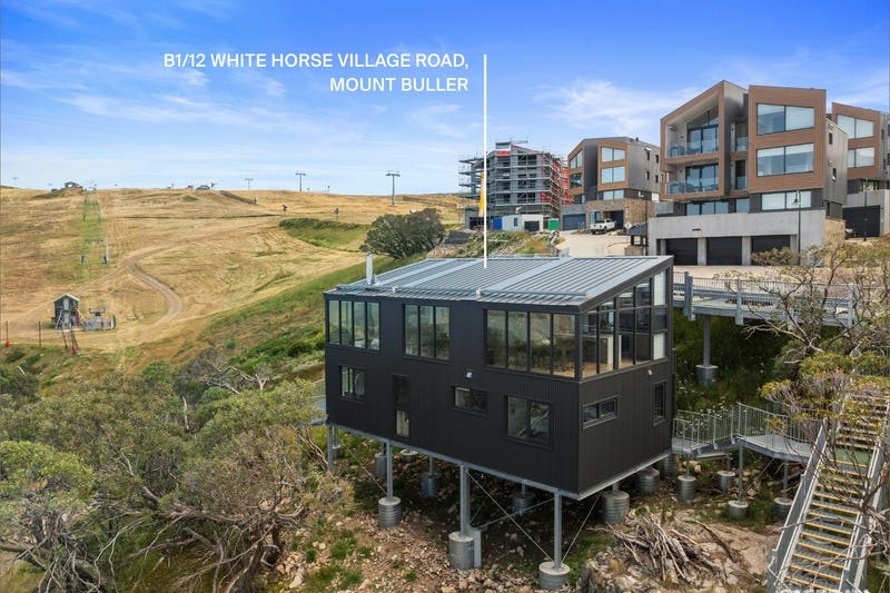 Grollo Group is marketing the three-bedroom, two-level chalet at B1/12 White Horse Village Road, Mount Buller, VIC, with an asking price of $3.15 million. 
