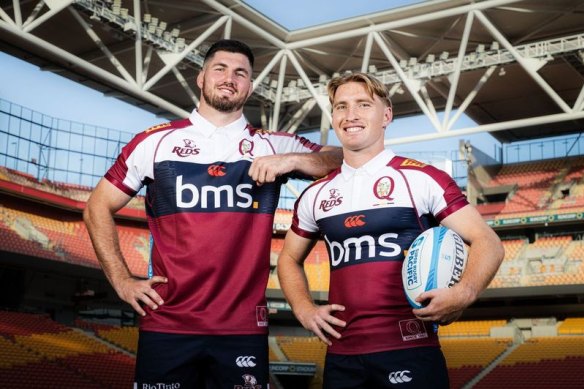 Former Queensland Reds co-captains Liam Wright and Tate McDermott.