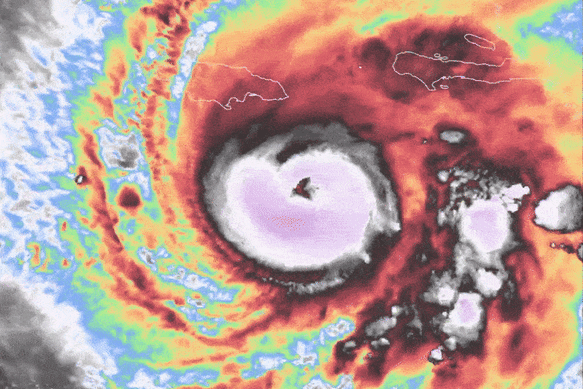 Radar map shows Hurricane Melissa heading for Jamaica.