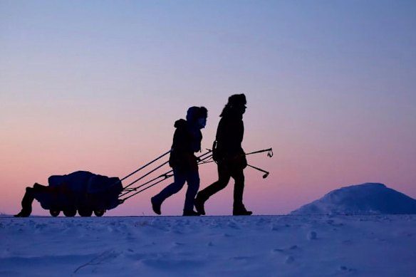 Adventurer Tom Hunt training in Lapland.